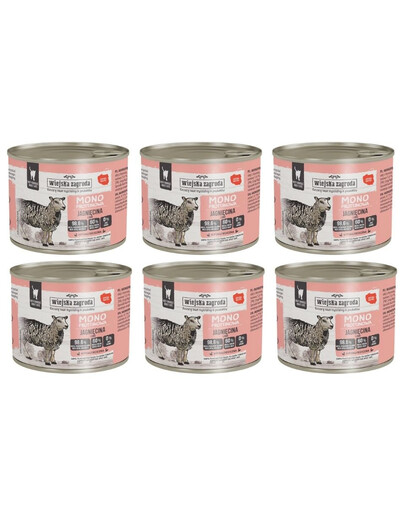 WIEJSKA ZAGRODA Nassfutter Lamm Monoprotein für adulte Katzen getreidefrei 6x200 g