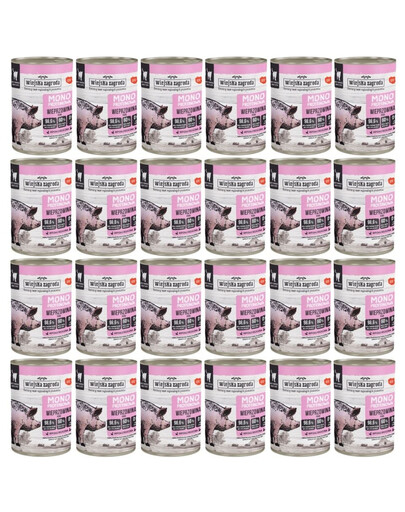 WIEJSKA ZAGRODA Nassfutter mit Schweinefleisch Monoprotein für adulte Katzen 24x400 g