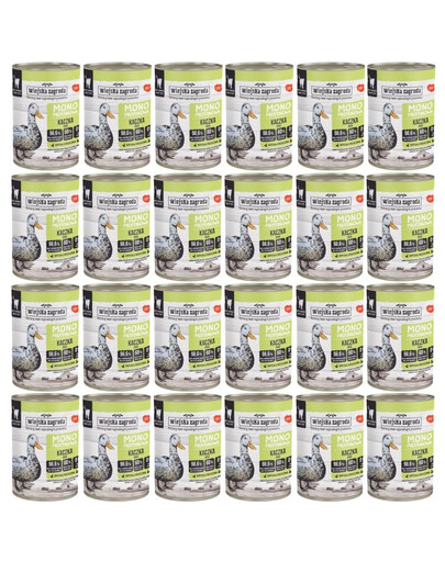 WIEJSKA ZAGRODA Nassfutter mit Ente Monoprotein für adulte Katzen 24x400 g