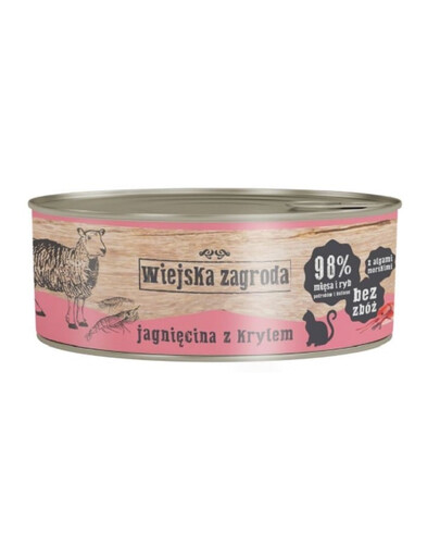 WIEJSKA ZAGRODA Nassfutter Lamm und Krill für adulte Katzen getreidefrei 12x85 g
