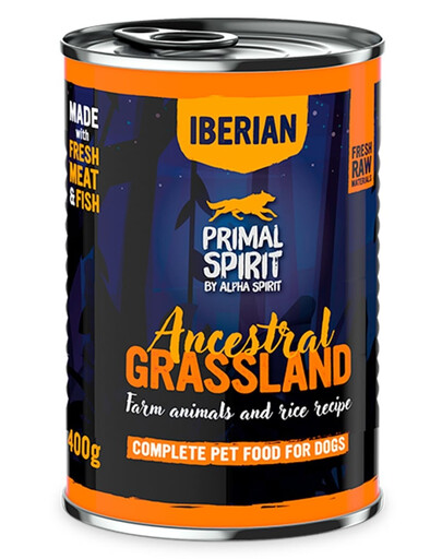 PRIMAL SPIRIT Iberian Ancestral Grassland Nassfutter mit Schweinefleisch für adulte Hunde 400 g