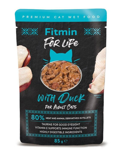 FITMIN For life Adult Duck Nassfutter mit Ente für Katzen 85g