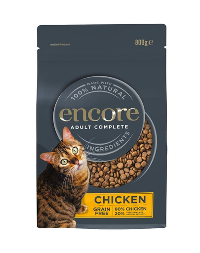 ENCORE Cat getreidefreies Trockenfutter mit Huhn für Katzen 800g