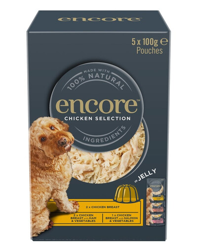 ENCORE Dog Chicken Selection in Jelly Multipak mix Geschmäcker mit Huhn in Gelee 5x100g