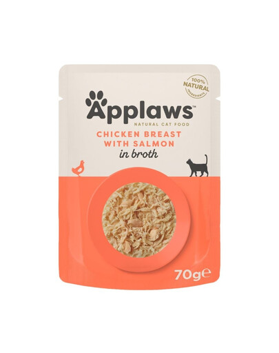 APPLAWS Cat Adult Pouch Chicken with Salmon Hühnerbrust mit Lachs in Brühe 70 g