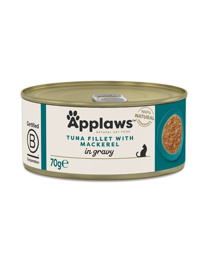 APPLAWS Cat Adult Tuna with Mackerel in Gravy Thunfischfilet mit Makrele in Soße 70 g