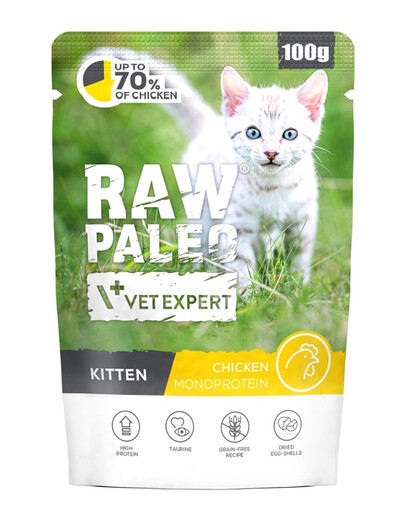 RAW PALEO Nassfutter Monoprotein mit Huhn für Kätzchen 100 g