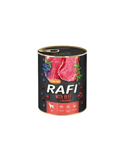 RAFI Beef Nassfutter mit Rind für adulte Hunde aller Rassen getreidefrei 12 x 800 g