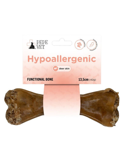 PAKA ZWIERZAKA PEPE Vet Knochen Hypoallergen für empfindliche Hunde Rehhaut 13,5 cm (42g)