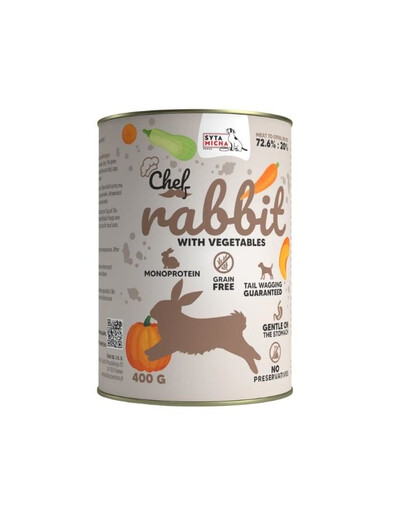 Chef Monoprotein Królik z warzywami 400 g mokra karma dla psów