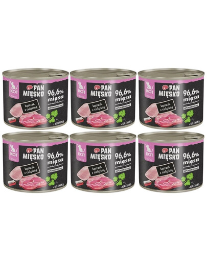 PAN MIĘSKO Nassfutter mit Huhn und Kalbfleisch für Kätzchen 6x200 g