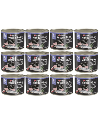 PAN MIĘSKO Nassfutter mit Pute, Lachs und Rosmarin für Kätzchen hypoallergen 12x200 g