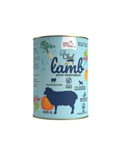 Chef Monoprotein Junior Jagnięcina z warzywami 400 g mokra karma dla szczeniąt