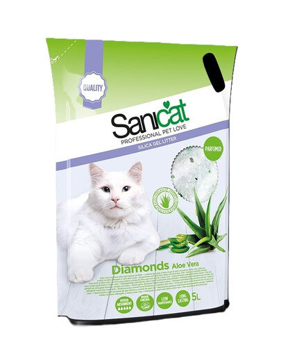 SANICAT Diamonds Aloe Vera absorbierende Katzenstreu 5 L