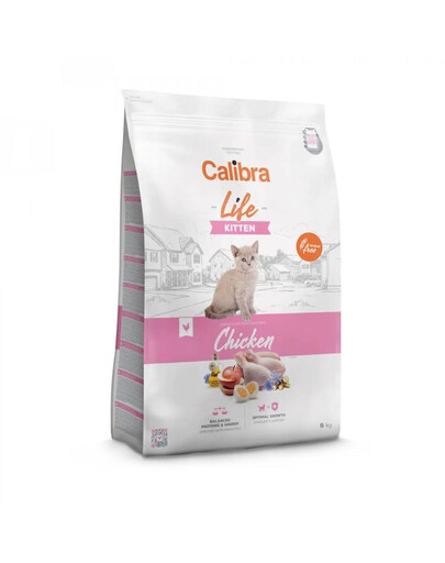 CALIBRA Cat Life Kitten Chicken mit Huhn für Kätzchen sowie für tragende und säugende Katzen 6 kg