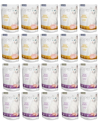 PIPER Animals Cat Sterilised Nassfutter mit Kaninchen und Thunfisch für adulte Katzen 20x100 g