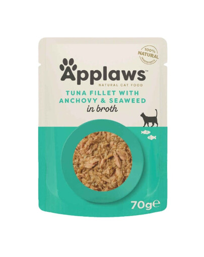 APPLAWS Cat Adult Pouch Tuna Fillet with Whole Anchovy in Broth tuńczyk i anchois w bulionie 70 g