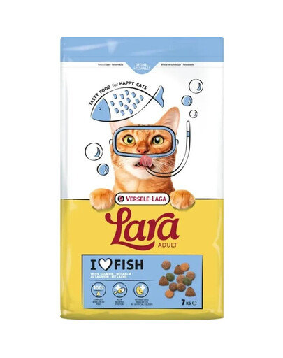VERSELE-LAGA Lara Adult Salmon Trockenfutter mit Lachs für adulte Katzen 7 kg + 2 Snacks