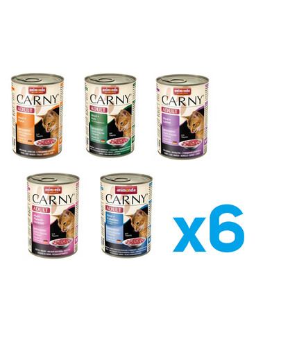 ANIMONDA Carny Nassfutter Mix 5 Geschmacks für adulte Katzen getreidefrei 30x400 g