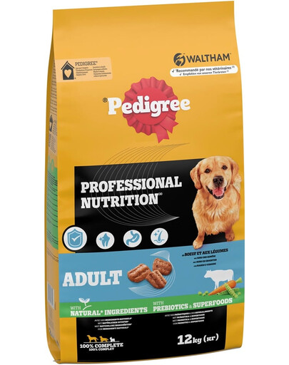 PEDIGREE Professional Nutrition Adult mit Rind und Gemüse für große und mittelgroße Hunde 12 kg