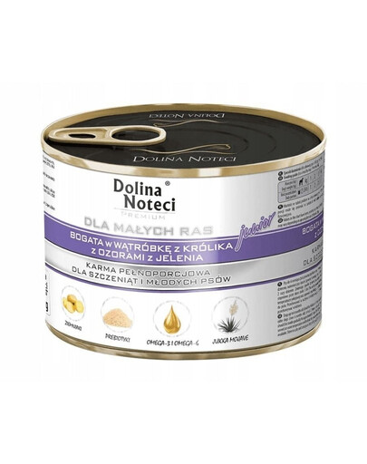 DOLINA NOTECI Premium Junior Małe Rasy Wątróbka Królika I Ozorek Jelenia 12x185g
