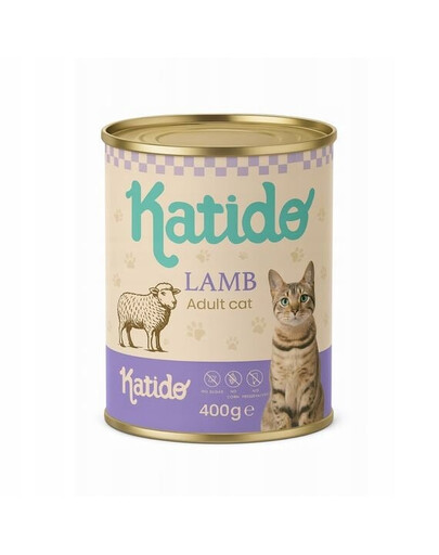 KATIDO Adult Cat Lamb Nassfutter Lamm mit Lachsöl für Katzen 400g
