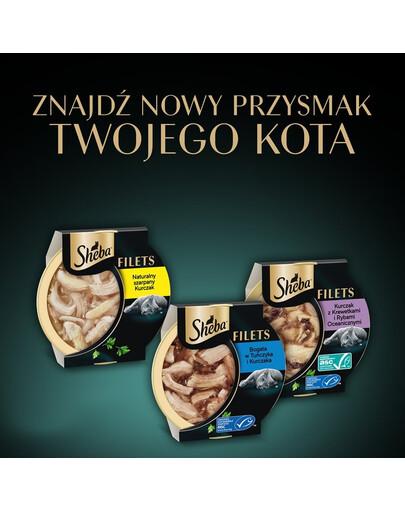 SHEBA Filets z kurczakiem i tuńczykiem w sosie 60 g mokra karma dla kotów