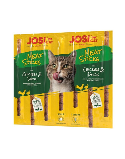 JOSERA JosiCat Meat Sticks pałeczki z kurczakiem i kaczką dla kota 24x35g