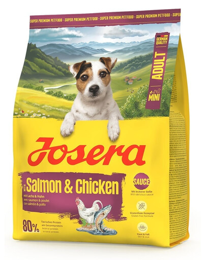 JOSERA Mini Adult Salmon and Chicken 24x900g bezglutenowa karma z sosem dla psów małych ras