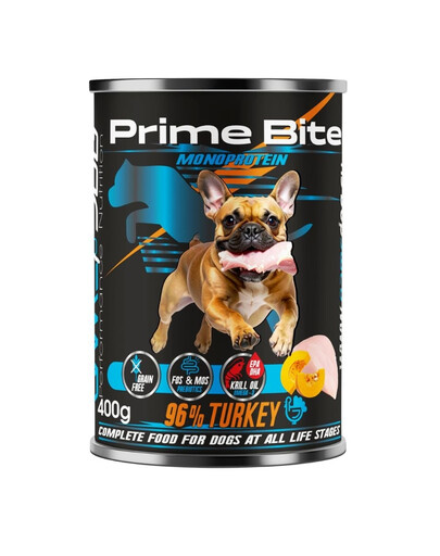 GAME DOG Prime Bite Pute mit Kürbis Nassfutter für Hunde jeden Alters 400g