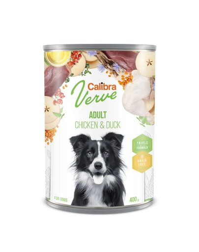CALIBRA Verve GF Adult Chicken & Duck getreidefreies Nassfutter mit Huhn und Ente für Hunde 400g