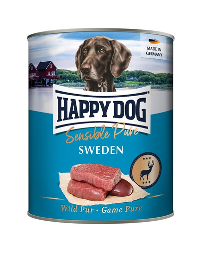 HAPPY DOG Sensible Pure Sweden Nassfutter Wildschwein für adulte Hunde 800g