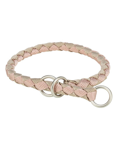 TRIXIE Cavo Zugverschluss-Halsband für Hunde XS–S: 25–31 cm/o 12 mm rosa/beige