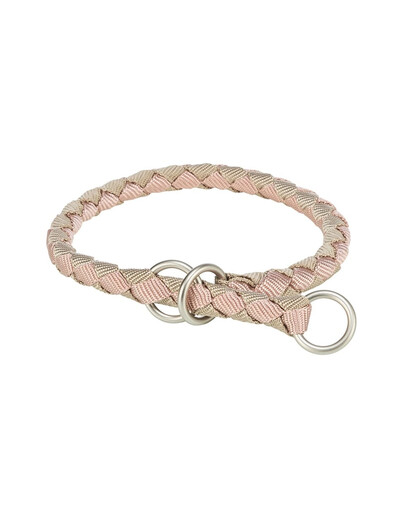 TRIXIE Cavo Zughalsband für Hunde S: 30–36 cm/o 12 mm rosa/beige
