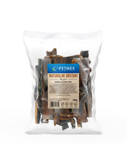 PETMEX Hirschhaut 15cm 500g natürlicher Snack für Hunde