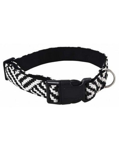BARRY KING Hundehalsband aus strapazierfähigem Gewebe 1,5x30-40cm schwarz-weiße Streifen