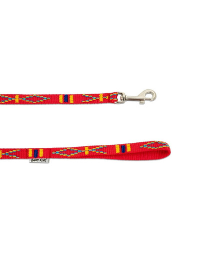 Smycz dla psa z etnicznym wzorem 10mm/120cm czerwona