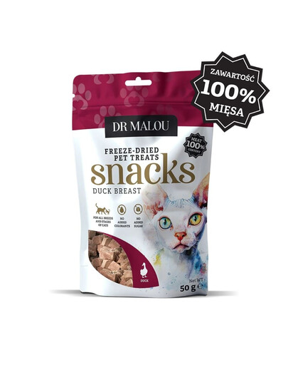DR MALOU Fleischwürfel 100% gefriergetrocknete Entenbrust 50g Snacks für Katzen