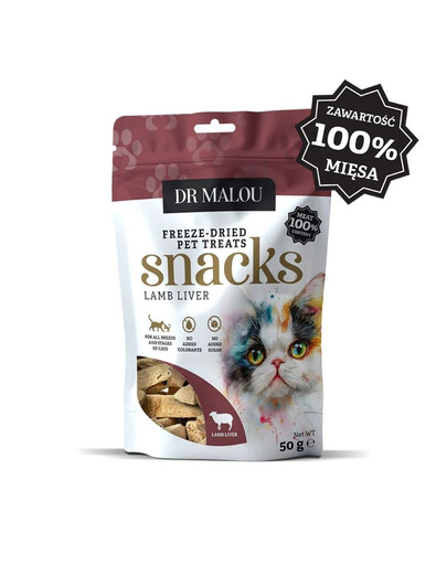 DR MALOU 100% gefriergetrockene Lammleber Leckerlis für Katzen 50g