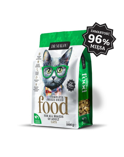 DR MALOU Gefriergetrocknetes Futter Huhn mit Lachs für Katzen 1 kg