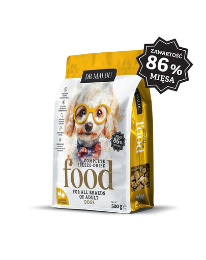 DR MALOU Gefriergetrocknetes Futter Huhn mit Kürbis für Hunde 500g