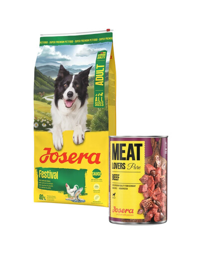 JOSERA Festival mit leckerer Soße für wählerische Hunde 12,5 kg + 800g GRATIS