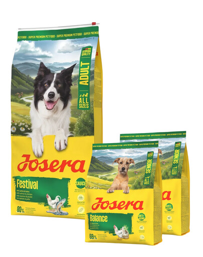 JOSERA Festival mit leckerer Soße für wählerische Hunde 12,5kg + 2x900g GRATIS