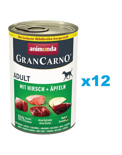 ANIMONDA GranCarno Adult jeleń z jabłkiem 12x400 g