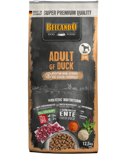 BELCANDO Adult Grain Free Duck Trockenfutter mit Ente für alle adulte Hunde getreidefrei 12,5 kg
