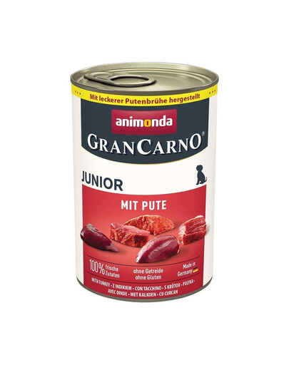 ANIMONDA GranCarno Nassfutter mit Pute für Welpen junge Hunde getreidefrei 24x400 g