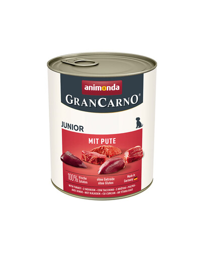 ANIMONDA GranCarno Nassfutter mit Schweinefleisch und Pute für Welpen junge Hunde getreidefrei 12x800 g