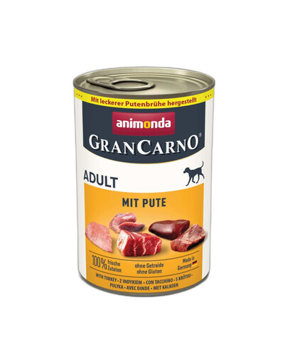 ANIMONDA GranCarno Nassfutter mit Truthahn für adulte Hunde getreidefrei 24x400g