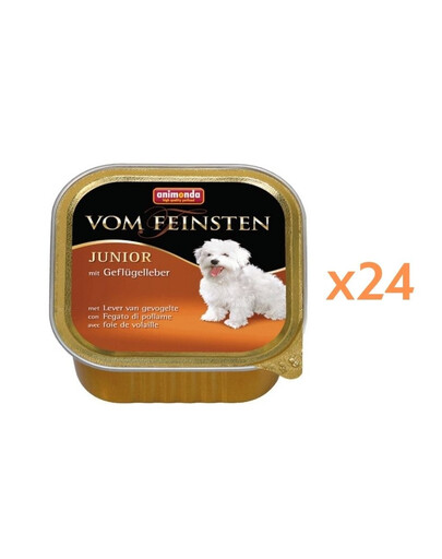 ANIMONDA vom Feinstein Nassfutter mit Geflügelleber für junge Hunde 24x150g