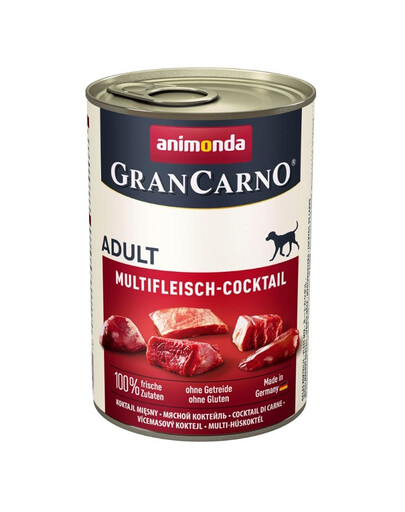 ANIMONDA GranCarno Nassfutter Multifleisch-Cockteil für adulte Hunde getreidefrei 24x400 g